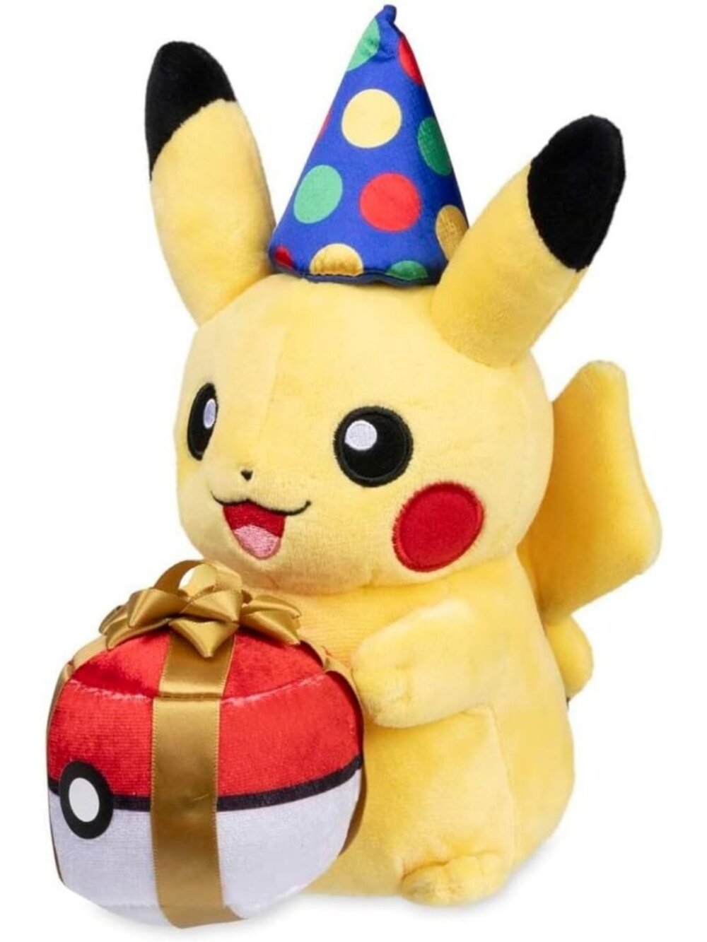 Birthday Pikachu Plush Toy - 9" Soft Stuffed Animal, Cute Gift for Kids